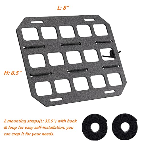 TACNEX Car Headrest Organizer MOLLE Panel for Vehicle Seat Back EDC Pouch Tool Holster Bag Gadget Holder Backpack Insert Panel Tactical Gear Rack Truck Equipment Plate Modular Storage Shelf - style: Headrest Panel