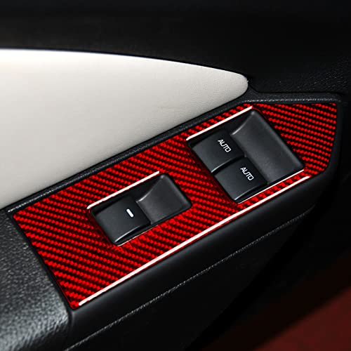 Car Window Lift Switch Sticker Carbon Fiber Decal Cover for Ford Mustang GT Shelby 2005 2006 2007 2008 2009 S197 Accessories - color: Window Lift Switch