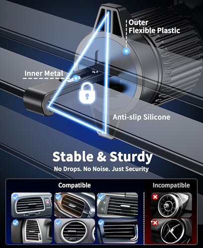 for 25W Magsafe Car Mount Charger with [Cooling Fan], Magnetic Phone Holder for Car, Car Vent Phone Mount with 63W Car Charger, Magnetic Wireless Car Charger for iPhone 17/16/15/14/13/12 Series