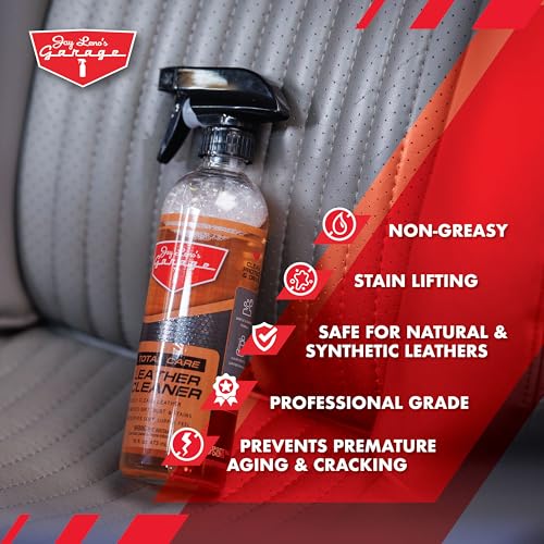 Jay Leno's Garage Leather Cleaner – Deep-Cleaning Leather Seat Cleaner for Car Interior, pH-Balanced Car Refresher That Gently Cleans, Lifts Grime, Refurbish and Restores All Leather Surfaces (16 oz) - style: Cleaner