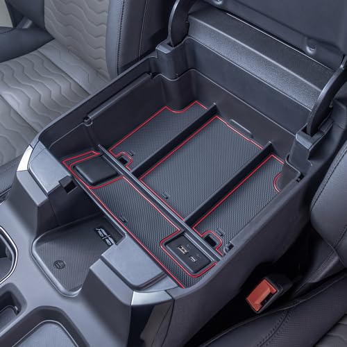 PIMCAR Center Console Organizer for 23-26 Chevy Silverado/GMC Sierra 1500, 2024-2026 Silverado/Sierra 2500HD 3500HD, 22-26 Silverado/Sierra 1500 Refreshed Models (Full Console w/Bucket Seats ONLY) - color: 22-26 1500 Refreshed & 24-26 2500HD/3500HD Red