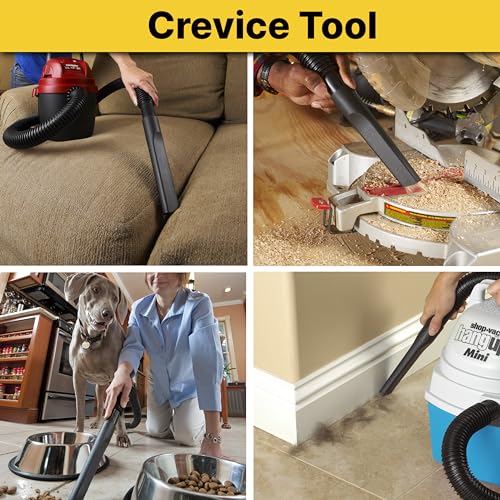 Shop-Vac 9064300 1.25 Inch Diameter Cleaning Kit, Includes Round Brush, Crevice Tool, and Gulper Nozzle, Black, Ideal for Upholstery, Blinds, and Car Interiors (1-Pack)