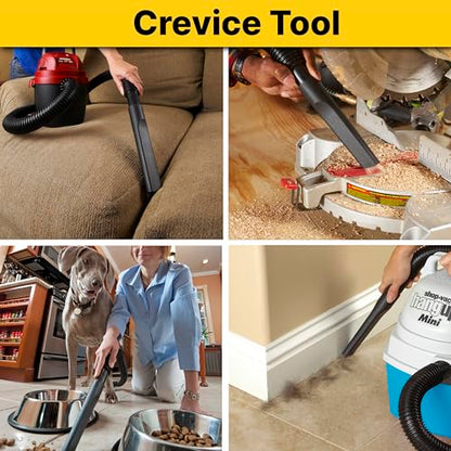 Shop-Vac 9064300 1.25 Inch Diameter Cleaning Kit, Includes Round Brush, Crevice Tool, and Gulper Nozzle, Black, Ideal for Upholstery, Blinds, and Car Interiors (1-Pack)