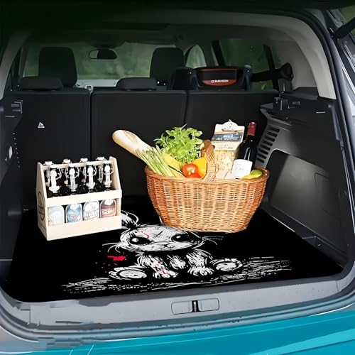 Universal Car Trunk Mat 29" x 39", Easter Rabbit Print All Weather Trunk Protection Cargo Liner, Durable Cargo Mat Rear Trunk Liner, Stylish Vehicle Interior Accessories Suitable for Most Car Models - color: Easter Rabbit