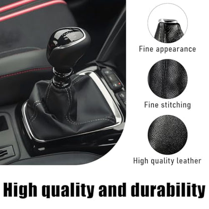 Ohleats Car Shift Knob Dust Cover, Automotive Shifter Boot Sleeve Replacement, Manual/Automatic Gear Shift Cover for Most Car Truck SUV, Universal Interior Car Accessories (Leather, Black) - color: Leather, Black