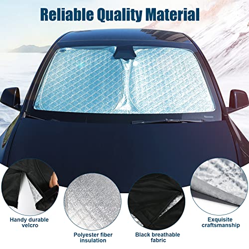 6 Layers Truck Windshield Sun Shade Compatible with Ford F250 F350 F450 F550 2Door 4Door 2017 2018 2019 2020 2021 2022 2024 - Upgraded Sun Protection Foldable - size: 2017- 2022 Ford F250 F350 F450 F550