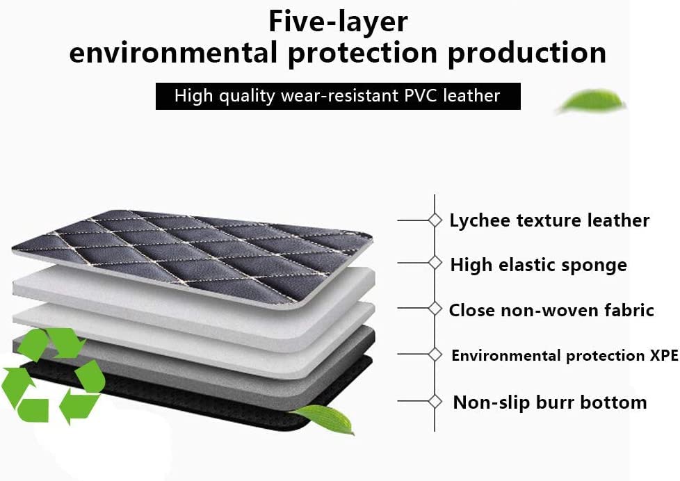 Custom Fit Car Floor Mats - Full Coverage Automotive Leather Floor Liners for Most Vehicles by MingyunSM (Black & Red) - color: Black & Red