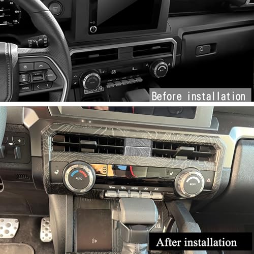 8" Display Model for Toyota Tacoma 2024 2025 2026 and 4Runner 2025 2026 Interior Accessories Center Consoles Dashboard Air Vent Frame Cover Trim (Black Wood) - color: Black Wood