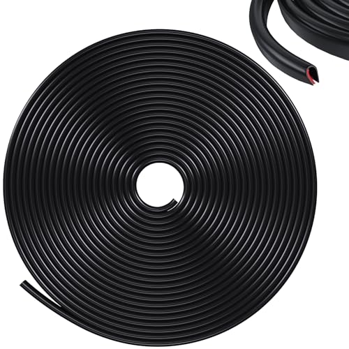 32Ft(10M) Door Edge Guards Car Door Edge Guards U Shape Car Door Protector Rubber Seal Door Guard Internal Double Sided Tape (No Glue Required), Black