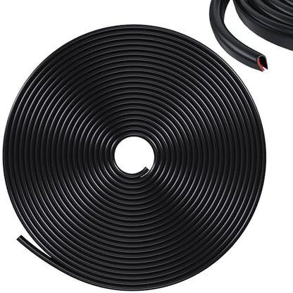 32Ft(10M) Door Edge Guards Car Door Edge Guards U Shape Car Door Protector Rubber Seal Door Guard Internal Double Sided Tape (No Glue Required), Black