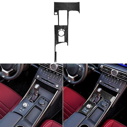 NVCNX Car Center Console Gear Shift Panel Cover Decal Compatible with Lexus IS250 2014 2015 / IS200t 2016 2017 / IS300 2016-2020 / IS350 2014-2020 Carbon Fiber Interior Trim Accessories Black - A - color: Gear Shift Panel - a