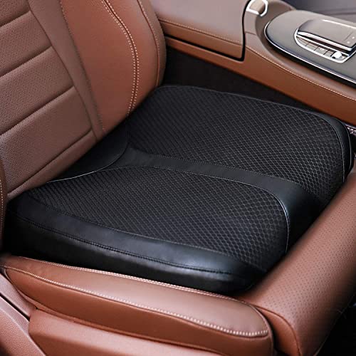 Car Memory Foam Heightening Front Seat Cushion for Short People Driving, Hip(Coccyx/Tailbone) and Lower Back Pain Relief Butt Pillows, Adult Booster Seat for Car. (Black) - color: Black Mesh