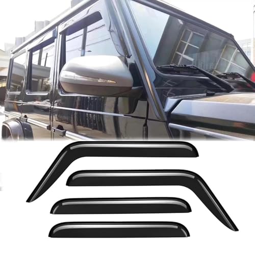 Rainproof Side Window Wind Deflectors for G-Class W463 2002-2018, Tape-on Sun Rain Guard Sets,Nice Looking Window Visors for Cars,Vent Deflector for G-Class W463 02-18 MB17 - size: G-Class W463 2002-2018