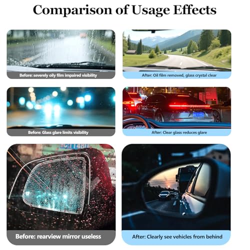 Glass Cleaner Glass Oil Film Cleaner for Car, Windshield Cleaner Tool for Automotive Windshield, Window, Mirror, Improve Windshield Clarity and Visibility for Safe Driving (1)