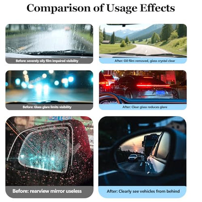 Glass Cleaner Glass Oil Film Cleaner for Car, Windshield Cleaner Tool for Automotive Windshield, Window, Mirror, Improve Windshield Clarity and Visibility for Safe Driving (1)