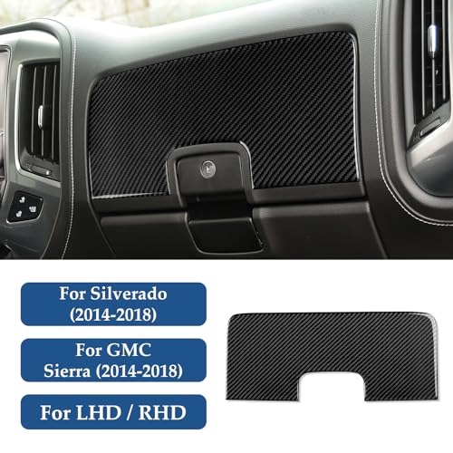 Car Carbon Fiber Decal Copilot Dashboard Sticker Interior Cover Trim for Chevrolet Silverado/GMC Sierra 1500 2500HD 3500HD 2014-2018 Accessories - color: Copilot Dashboard