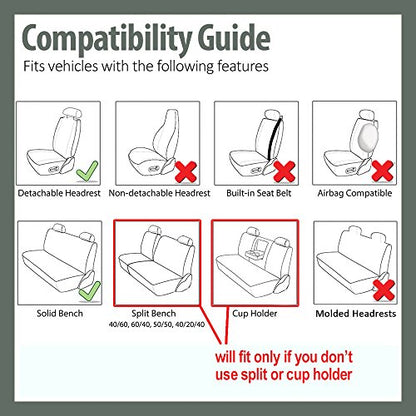 FH Group Full Set Neoprene Car Seat Covers for Low Back Front Seat Covers, Washable Seat Cover, Universal Fit for SUV, Sedan, Van, Blue - color: Blue/Black