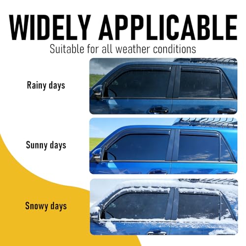 in-Channel Window Visors Rain Guards Fit for 2010-2024 Toyota 4Runner Extra Durable Window Deflectors Rain Guards Vent Visors Sun Shades 4Pcs