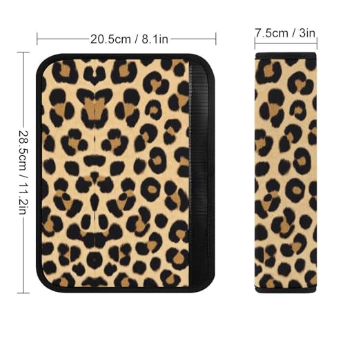 Women's Car Belt Covers, Wild Animal Cheetah Leopard Print Fashion Cushion Pad Car Shoulder Strap Harness Pad - color: Color861