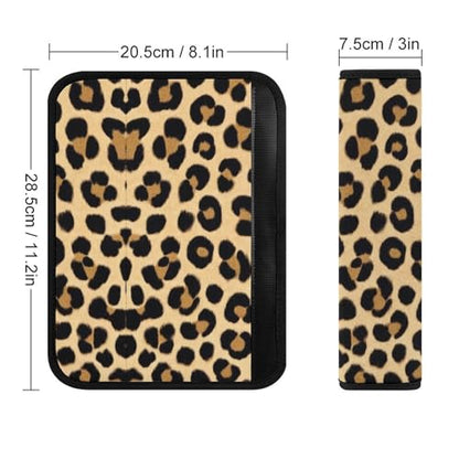 Women's Car Belt Covers, Wild Animal Cheetah Leopard Print Fashion Cushion Pad Car Shoulder Strap Harness Pad - color: Color861