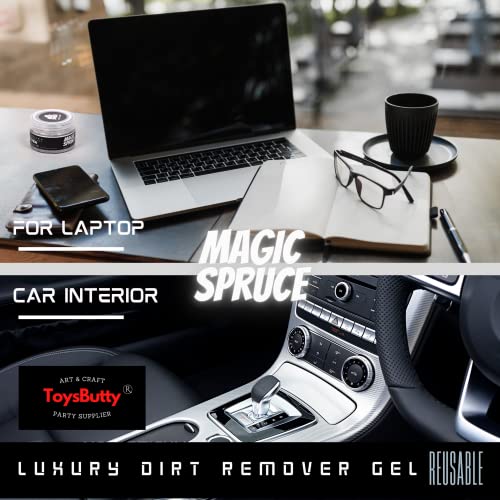 MAGIC SPRUCE Cleaning Gel for Car Interior, Universal Car Cleaning Kit With Mint Scented Luxury Silver Cleaning Gel Putty Reusable, Non-Water Keyboard Cleaner for Laptop Dust Cleaning in Containers - color: Luxury Silver