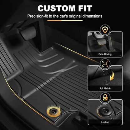 Floor Mats & Trunk Mat for Mercedes-Benz C Class Sedan Only 2022-2024 2025 2026 - AOMSAZTO All Weather Custom Fit Floor Liners Cargo Liner C300 C43 AMG C63 AMG S C63 AMG S E Accessories, Black - style: 1) for Mercedes Benz C-Class | 2022-2026 | Floor+Carg