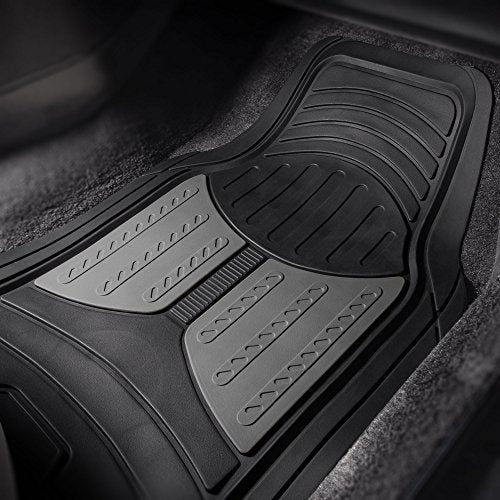 FH Group Monster Eye Full Set Rubber Floor Mats w. Trimmable Vinyl Trunk Liner/Cargo Mat Black- Fit Most Car, Truck, SUV, or Van (Black) F11313- F16403 - color: Gray / Black, style: Floor Mat + Cargo Mat Set