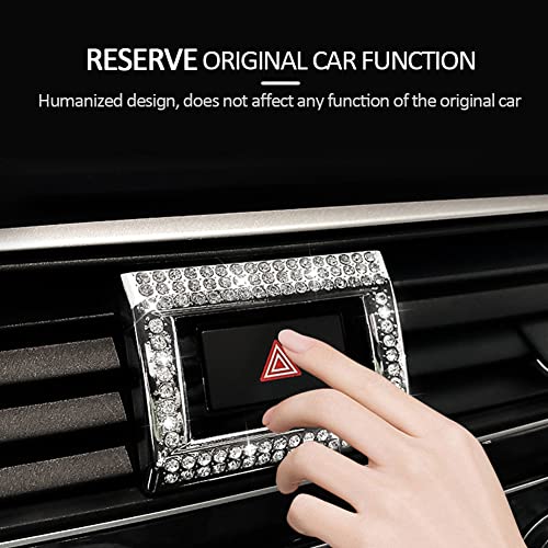 Bling Hazard Warning Button Cover Sticker Compatible with Honda 10th gen Honda Civic/Accord (2018-2022) Zinc Alloy Crystal Warning Light Decal - color: Warning Light Sticker
