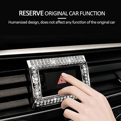 Bling Hazard Warning Button Cover Sticker Compatible with Honda 10th gen Honda Civic/Accord (2018-2022) Zinc Alloy Crystal Warning Light Decal - color: Warning Light Sticker