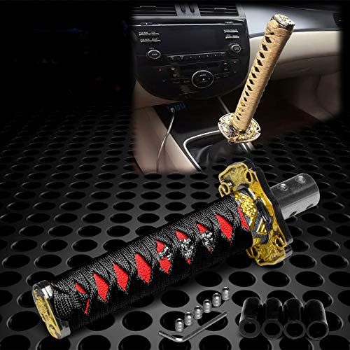 JDMBESTBOY Samurai Sword Black Red Shift Knob Shifter Alloy Katana Adapters Universal 20cm - color: Black Red, size: 20cm