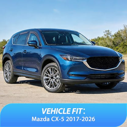Nilight in-Channel Rain Guards Compatible with Mazda CX-5 2017-2025, Light Smoky Blue Vent Visors, Durable Window Deflectors for Fresh Air Circulation, 4PCS - color: Mazda CX-5 2017-2025