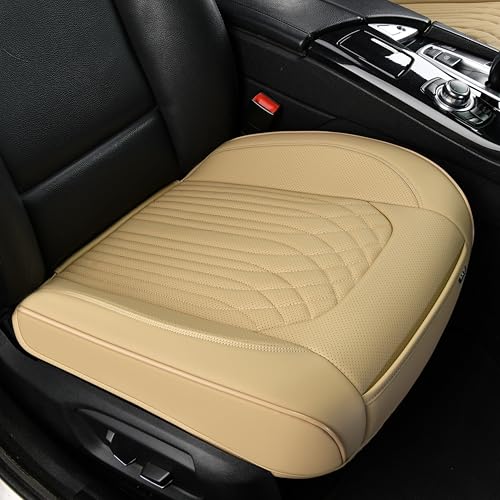 KAYI Car Seat Cover, Memory Foam Car Seat Cushion, Non-Slip Bottom Breathable Car Seat Cover, Relieve Tailbone Pain, Car Seat Protector, Suitable for 95% of Vehicles (Beige, 2 Pack) - color: Beige, size: 2 Pack