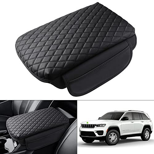 Shademax Custom for Center Console Cover Jeep Grand Cherokee L Accessories 2021-2023 2024 2025 2026 Armrest Cover Center Console Pad Leather Armrest Seat Box Cover Protector with Pockets Storage Bag - size: Size for Jeep Grand Cherokee L 2021-2026