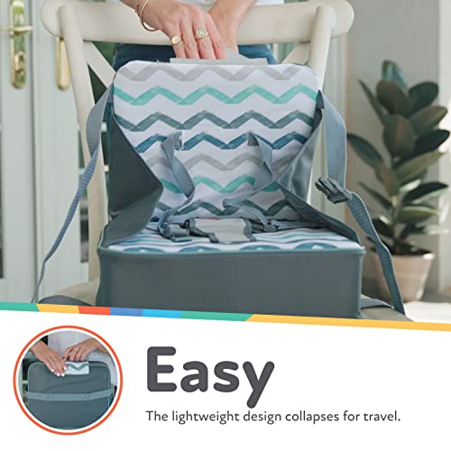 Nuby Easy Go Booster Seat - Travel Booster Seat for Babies and Toddlers - Holds Up to 35 Pounds - 9+ Months - Gray - color: Gray