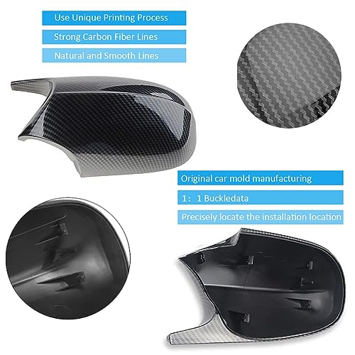 Side Mirror Cover Caps Compatible with BMW E90 E91 2008-2011, E92 E93 E81 E82 E87 E88 LCI Door Rear View Mirror Cap Replacement for 328i 335i Carbon Fiber Look - size: Carbon Fiber Look, style: 08-11 E90