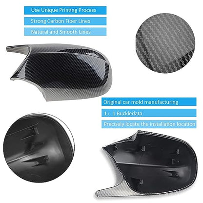Side Mirror Cover Caps Compatible with BMW E90 E91 2008-2011, E92 E93 E81 E82 E87 E88 LCI Door Rear View Mirror Cap Replacement for 328i 335i Carbon Fiber Look - size: Carbon Fiber Look, style: 08-11 E90