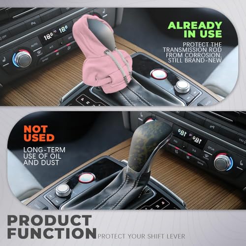 Gear Shift Hoodie, Gear Shift Cover, Fashionable Hoodie Automotive Gear Shift Knob Protector, Car Accessories Mini Sweater Gear Shift Knob Cover for Car Gear Shift Levers (Pink-2PCS) - color: Pink-2PCS