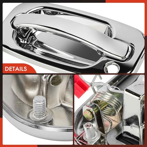 A-Premium - Tailgate Handle with Bezel & Front Exterior Door Handles - Compatible with 1999-2007 Chevy Silverado & GMC Sierra 1500 2500 3500 - Pack of 4, Front & Tailgate, Replace# 15034985, 15034986