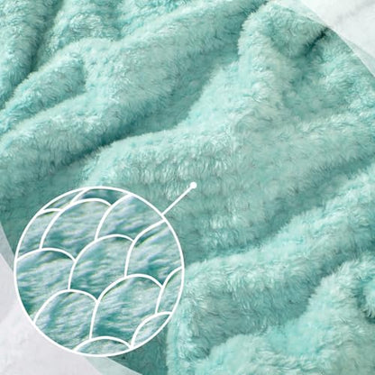 urnexttour Travel Pillow and Blanket Set Neck Pillows Soft Blankets with Sleep Mask Travel Essentials for Airplane Car Memory Foam Blue Green - color: B-blue Green