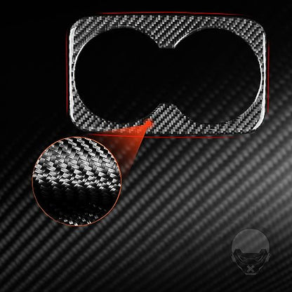 NVCNX Real Premium Carbon Fiber Accessories for Dodge Durango 2011-2020 2012 2013 2014 2015 2016 2017 2018 2019 Car Rear Cup Holder Cover Interior Trim Sticker Decal 1PC - color: 2011-2020 Rear Cup Holder Trim