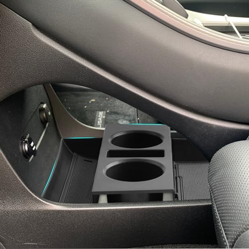 SHAOHAO 2024 2025 Palisade Lower Organizer Tray for Hyundai Palisade Accessories 2023 2024 2025 Palisade SE, SEL, XRT, Limited, Calligraphy Under Organizer Tray Insert Storage Pallet with Cup Holder - color: 2023-2025 Palisade Lower Organzier with Cup Hol