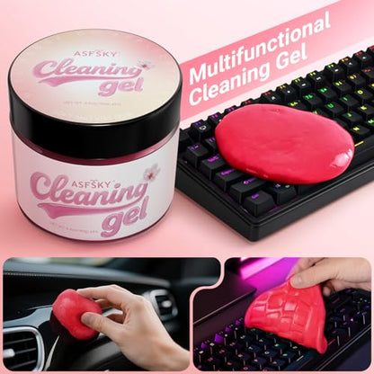 ASFSKY Car Cleaning Gel (Pink,Sakura) Cleaning Putty Universal Dust Cleaning Car Interior Cleaner Keyboard Dust Remover Car Slime Gifts for Men Women girl（1 pack） - color: Pink