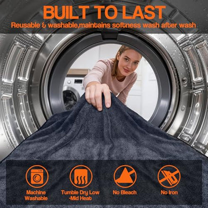 Bolant 4 Pack Twisted Loop Car Drying Towel, Microfiber Towels for Cars 24"x36", Ultra Absorbent, Lint Reducing, Paint Safe, Streak-Reducing Car Detailing, Auto Wash Towels