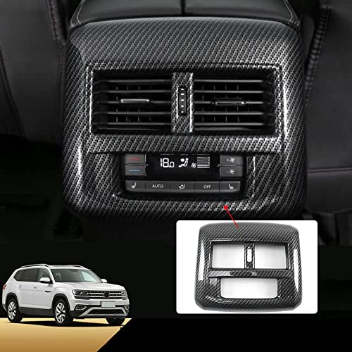 1 PC Back Air Vent Cover for Volkswagen Atlas 2018 2019 2020 2021 2022 2023 Atlas Cross Sport Accessories ABS Carbon Fiber Pattern - size: BACK AIR VENT COVER-1PC