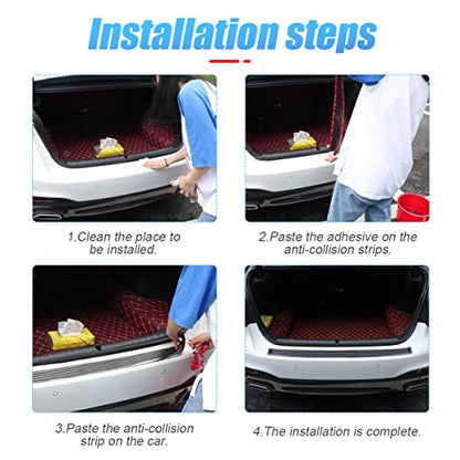 Car Rear Bumper Protector Guard, Carbon Fiber Anti-Scratch Trunk Door Sill Protection Strip, Self-Adhesive Vehicle Rear Bumper Door Entry Trim Cover, Universal for Pickup SUV Trunk (35.43") - size: 35.43"