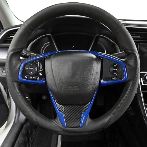 YINGTUU for Honda Civic Accessories 10th Gen 2016-2021 Steering Wheel Trim Interior Decaration Sticker Glossy Blue - color: Steering Wheel-Blue