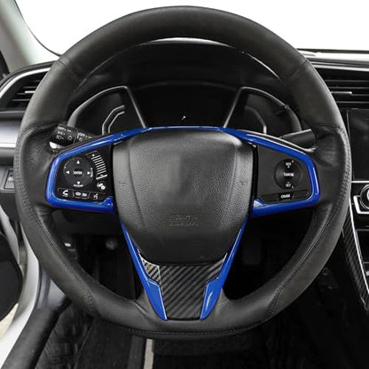 YINGTUU for Honda Civic Accessories 10th Gen 2016-2021 Steering Wheel Trim Interior Decaration Sticker Glossy Blue - color: Steering Wheel-Blue