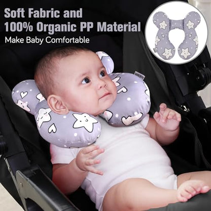 KAKIBLIN Baby Neck Pillow,Upgraded Baby Support Pillow, Head Pillow,Travel Pillow for Car Seat, Stroller, Pushchair,Travel (Star) - color: Star