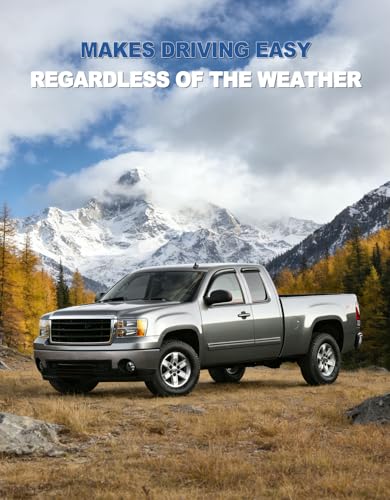 Out-Channel Window Rain Guards Fit for 1999-2006 Chevy Silverado/GMC Sierra Extended Cab, Window Visors Vent Visors Vent Shades Wind Deflector Dark Smoke Car Tape-on with Thicker 4PCS - size: Fit for 1999-2007 Silverado&Sierra Extended Cab