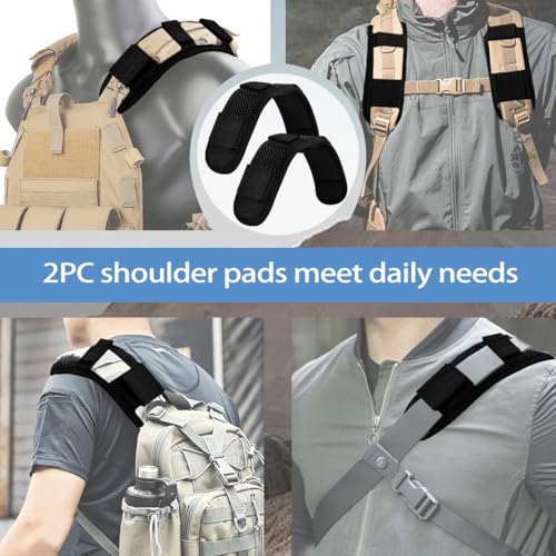 ZINMARK 2Pcs Ultra-Thick Shoulder Pad Cushions for Laptop Bags,Messenger Bags,Briefcases,Luggage, Tool Bags,Travel Bags etc - color: Black